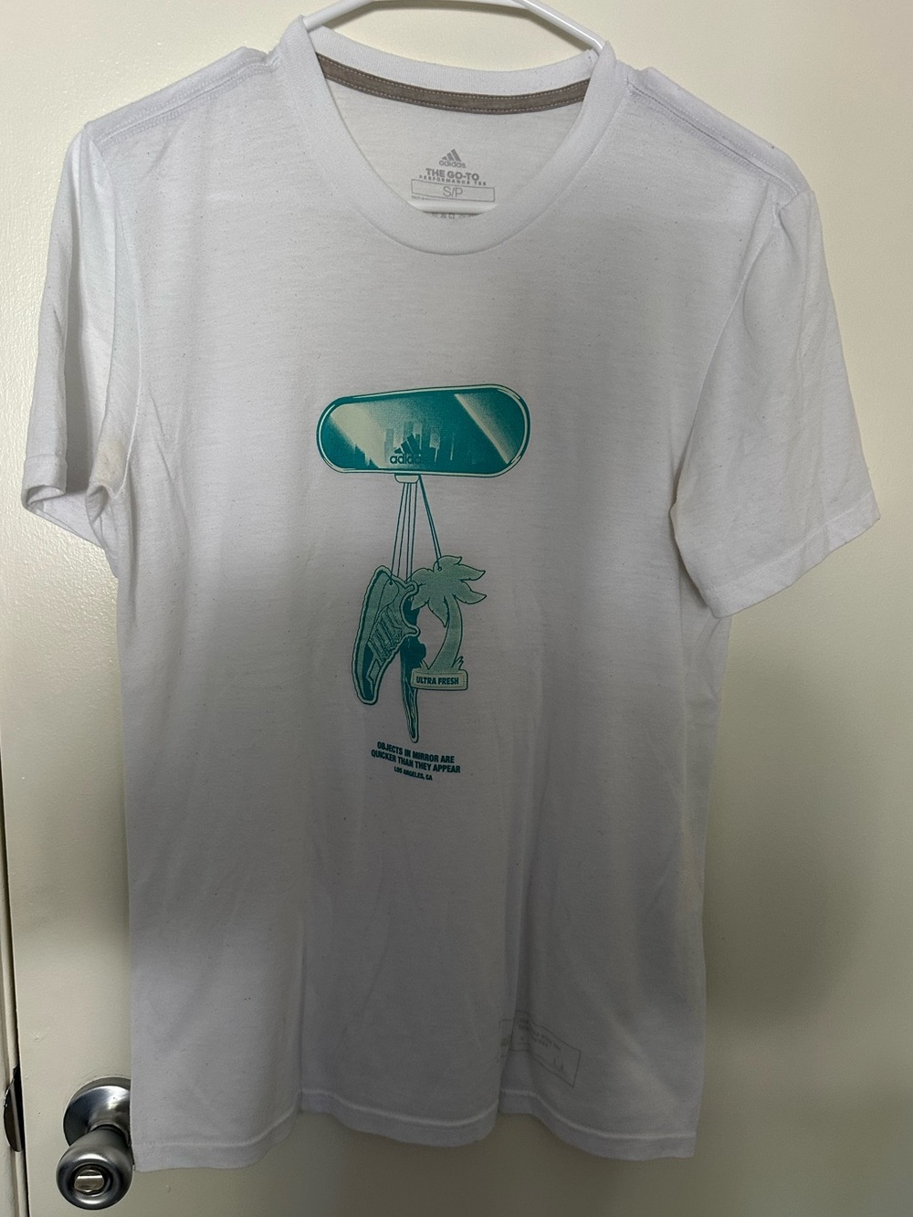 adidas White Tee with LA Graphic